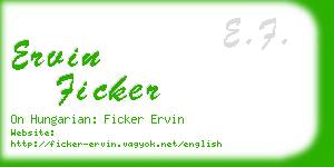 ervin ficker business card